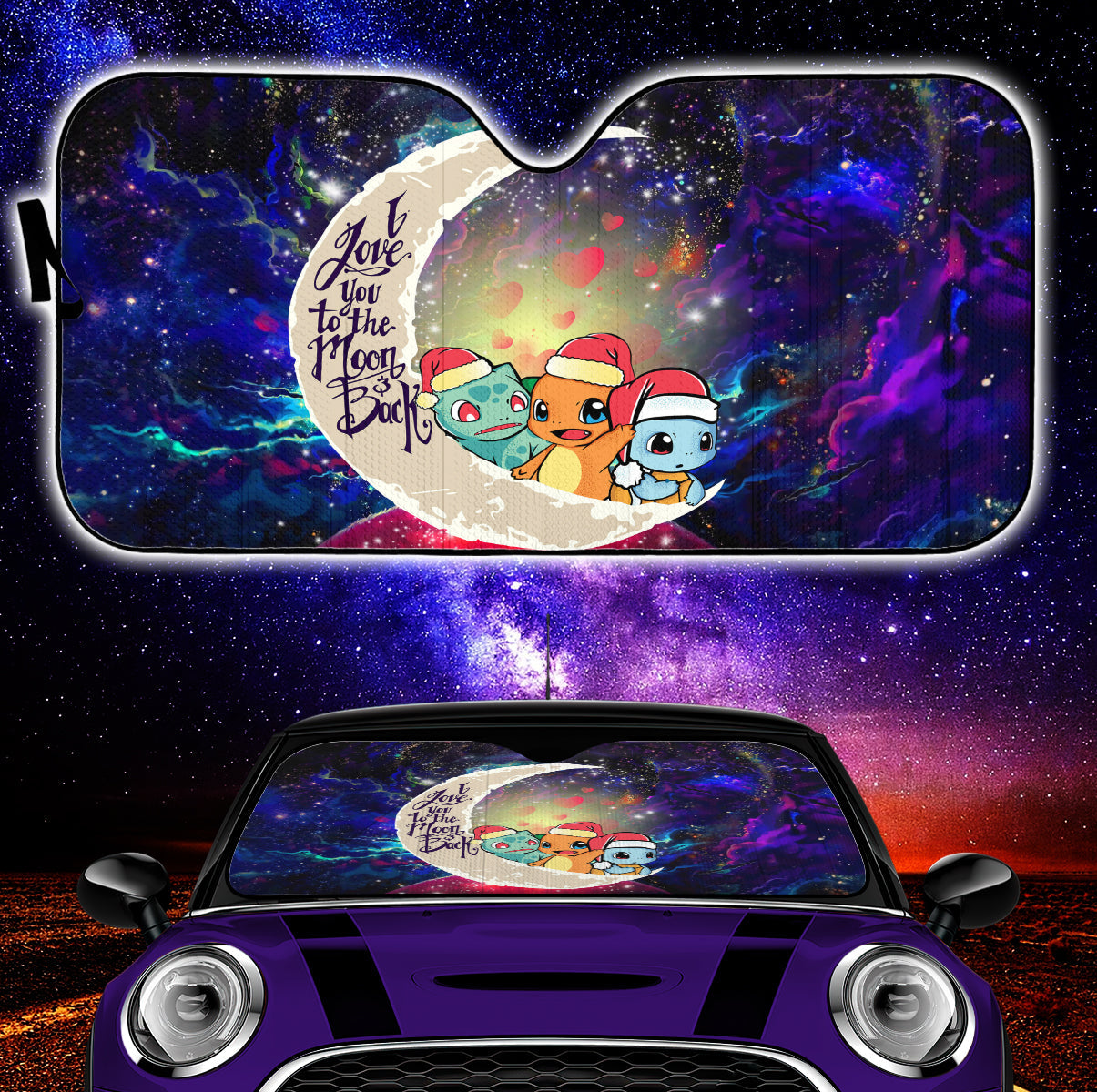 Pokemon Friends Gen 1 Love You To The Moon Galaxy Car Auto Sunshades Nearkii