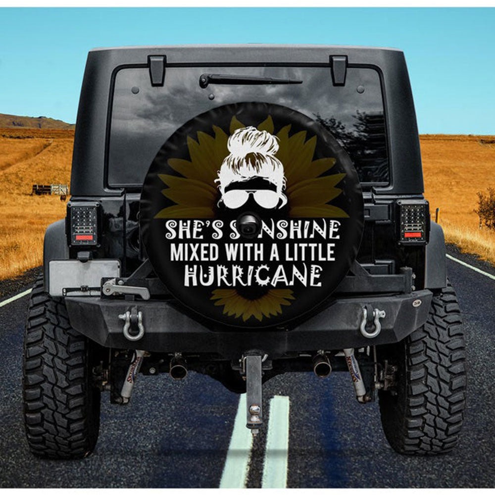 She'S Sunshine Mixed With A Little Hurricane Hd Jeep Car Spare Tire Cover Gift For Campers Nearkii