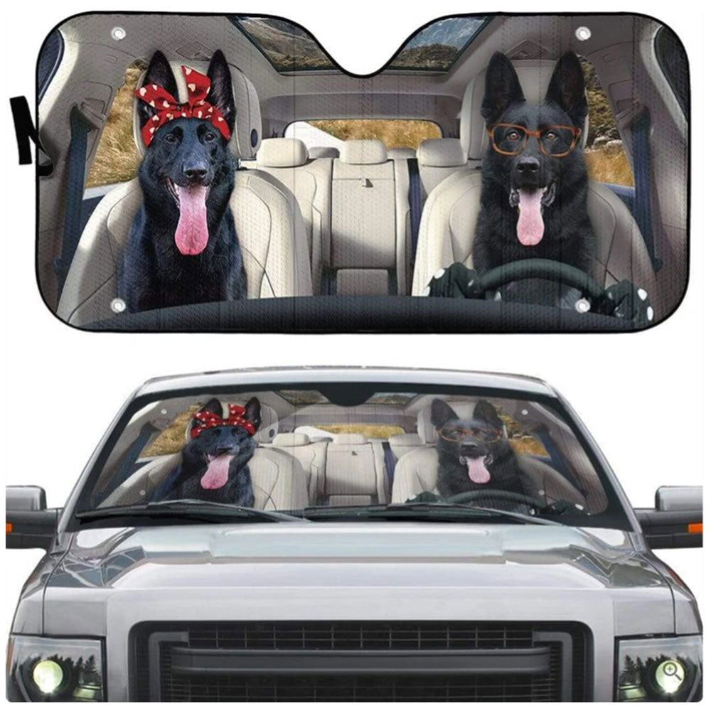 Black German Shepherd Dog Custom Car Auto Sun Shades Windshield Accessories Decor Gift Nearkii