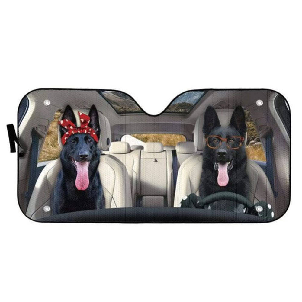 Black German Shepherd Dog Custom Car Auto Sun Shades Windshield Accessories Decor Gift Nearkii