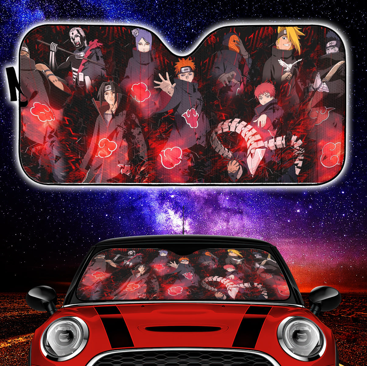 Akatsuki Naruto Anime Car Auto Sunshades Nearkii