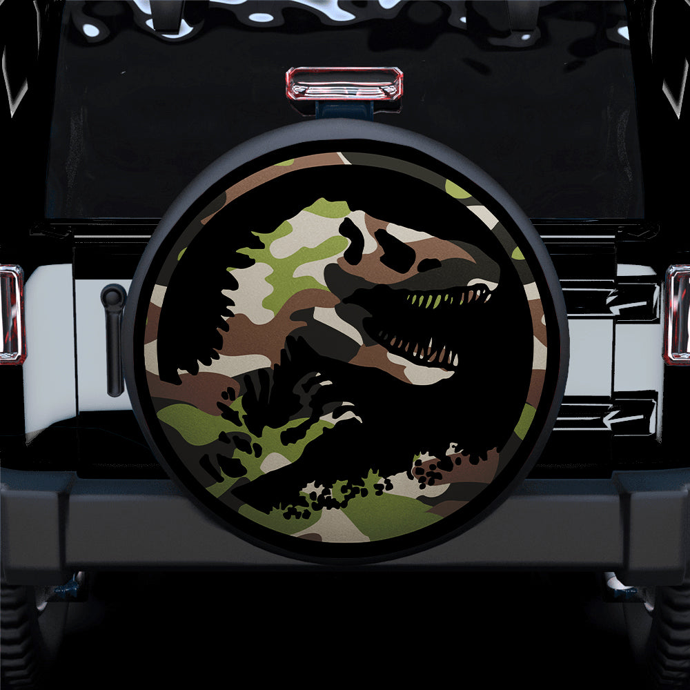 Jurassic Trex Dinosaur Camo Car Spare Tire Covers Gift For Campers Nearkii