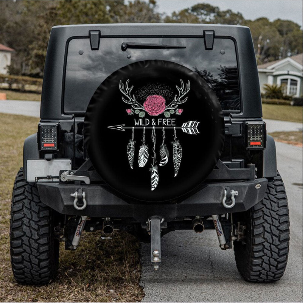 Wild And FreeCar Spare Tire Cover Gift For Campers Nearkii