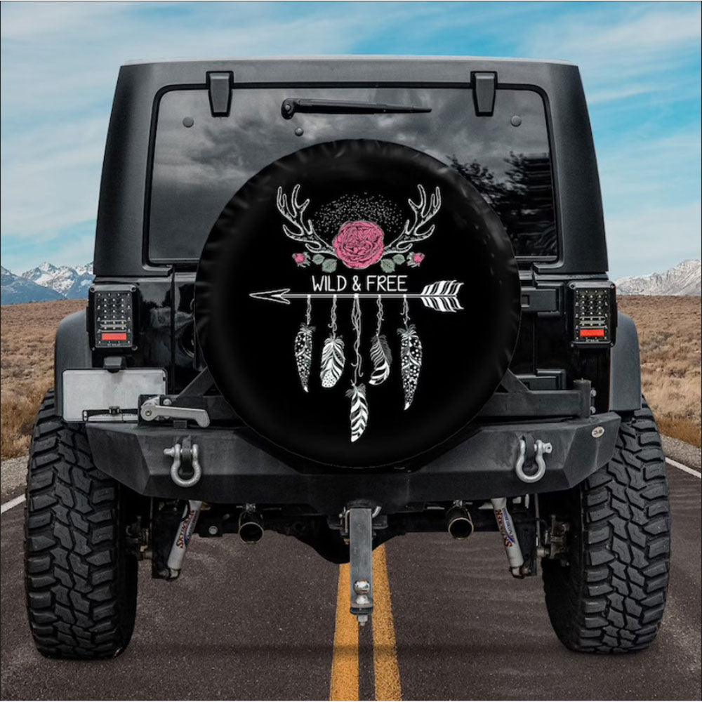 Wild And FreeCar Spare Tire Cover Gift For Campers Nearkii