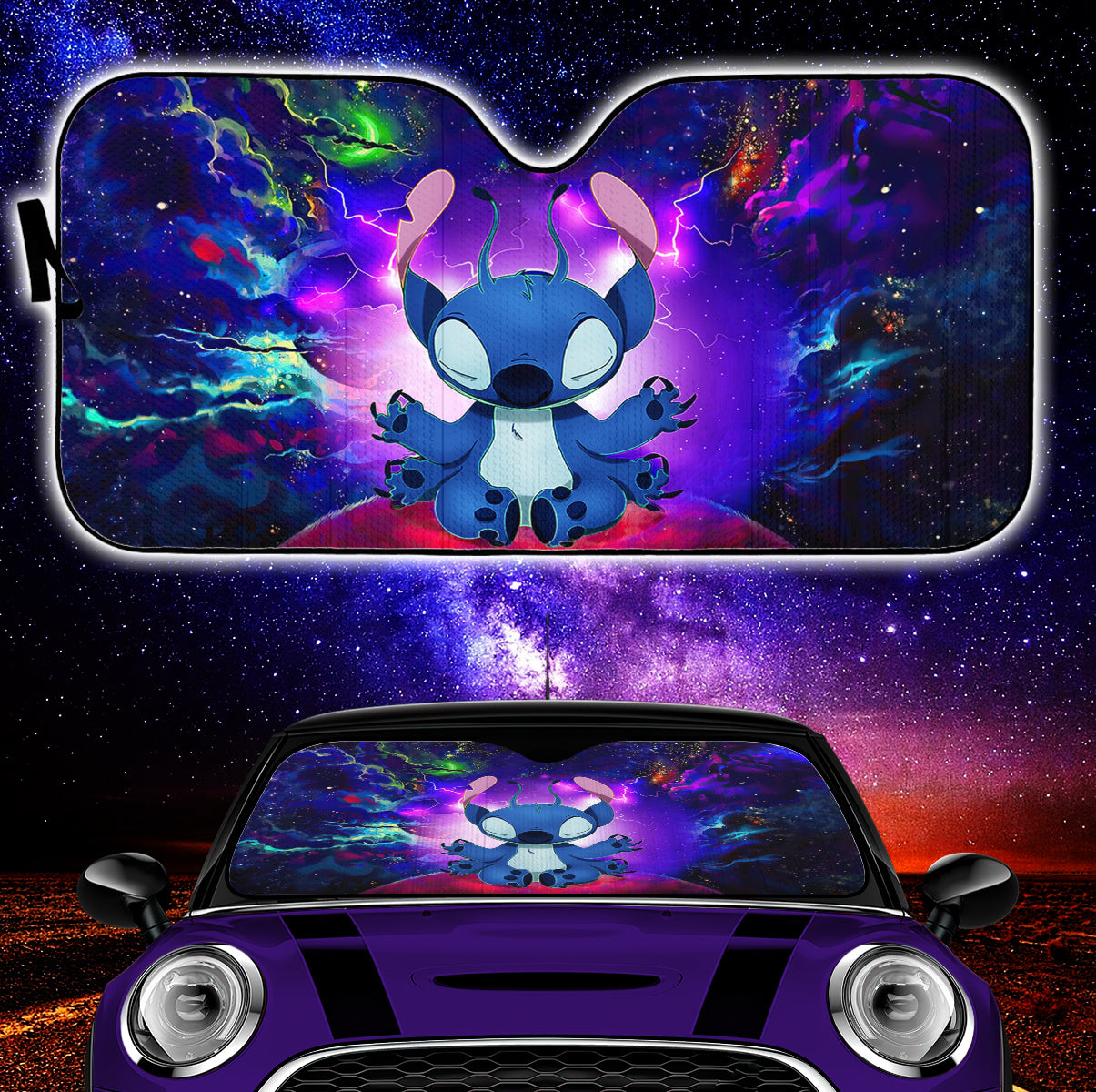 Stitch Yoga Love You To The Moon Galaxy Car Auto Sunshades Nearkii