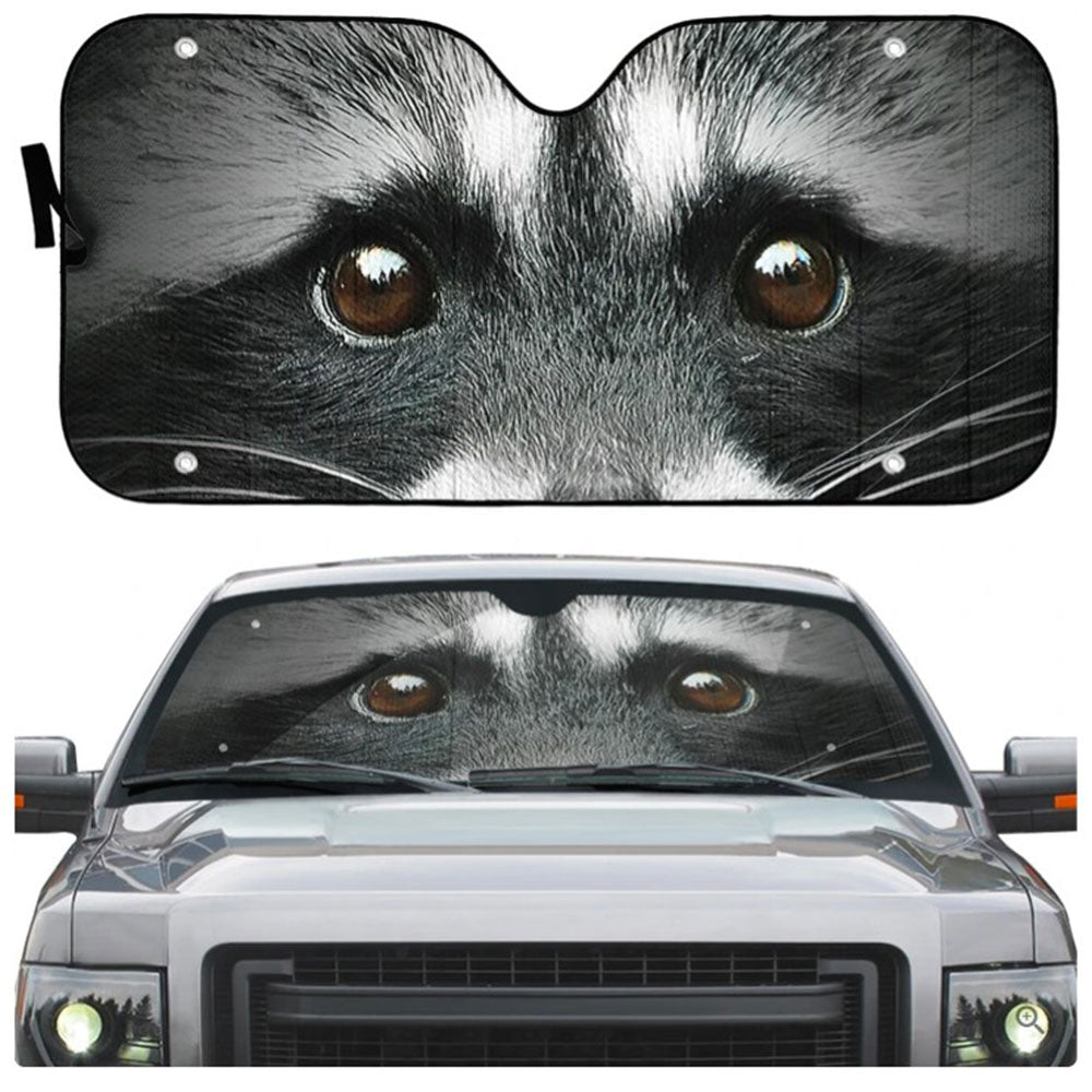 Beautiful Eyes Of Raccoon Custom Car Auto Sun Shades Windshield Accessories Decor Gift Nearkii