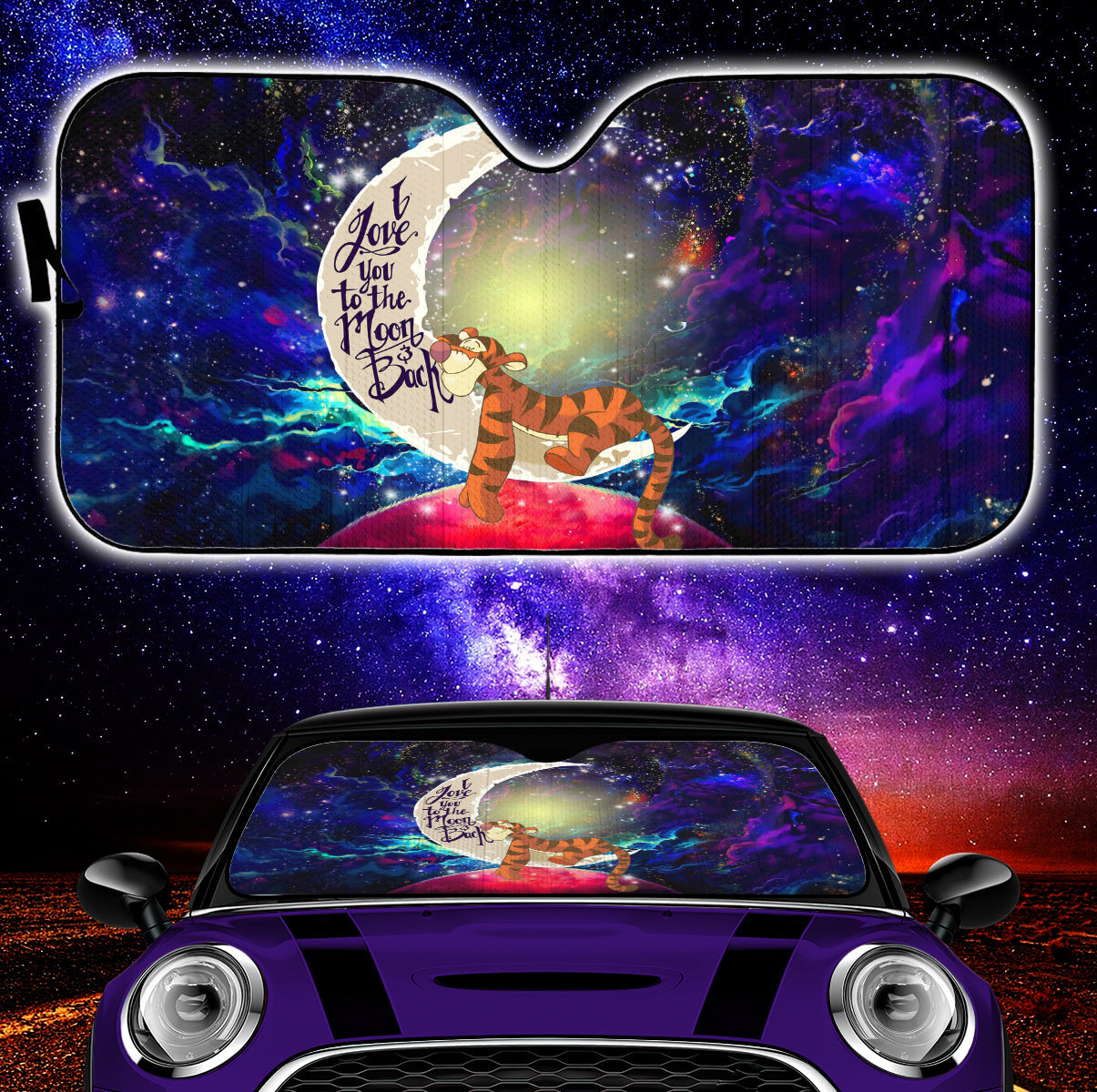 Tiger Winnie The Pooh Love You To The Moon Galaxy Car Auto Sunshades Nearkii