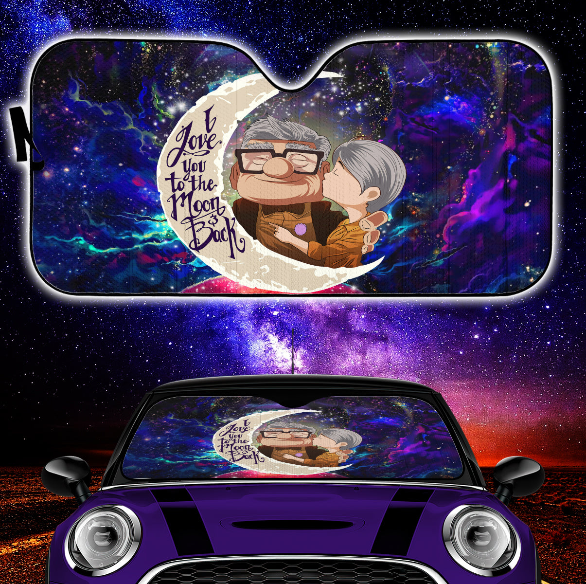 Up Couple Love You To The Moon Galaxy Car Auto Sunshades Nearkii