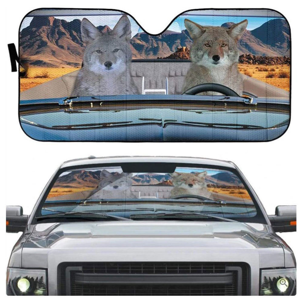 Coyote Couple Custom Car Auto Sun Shades Windshield Accessories Decor Gift Nearkii