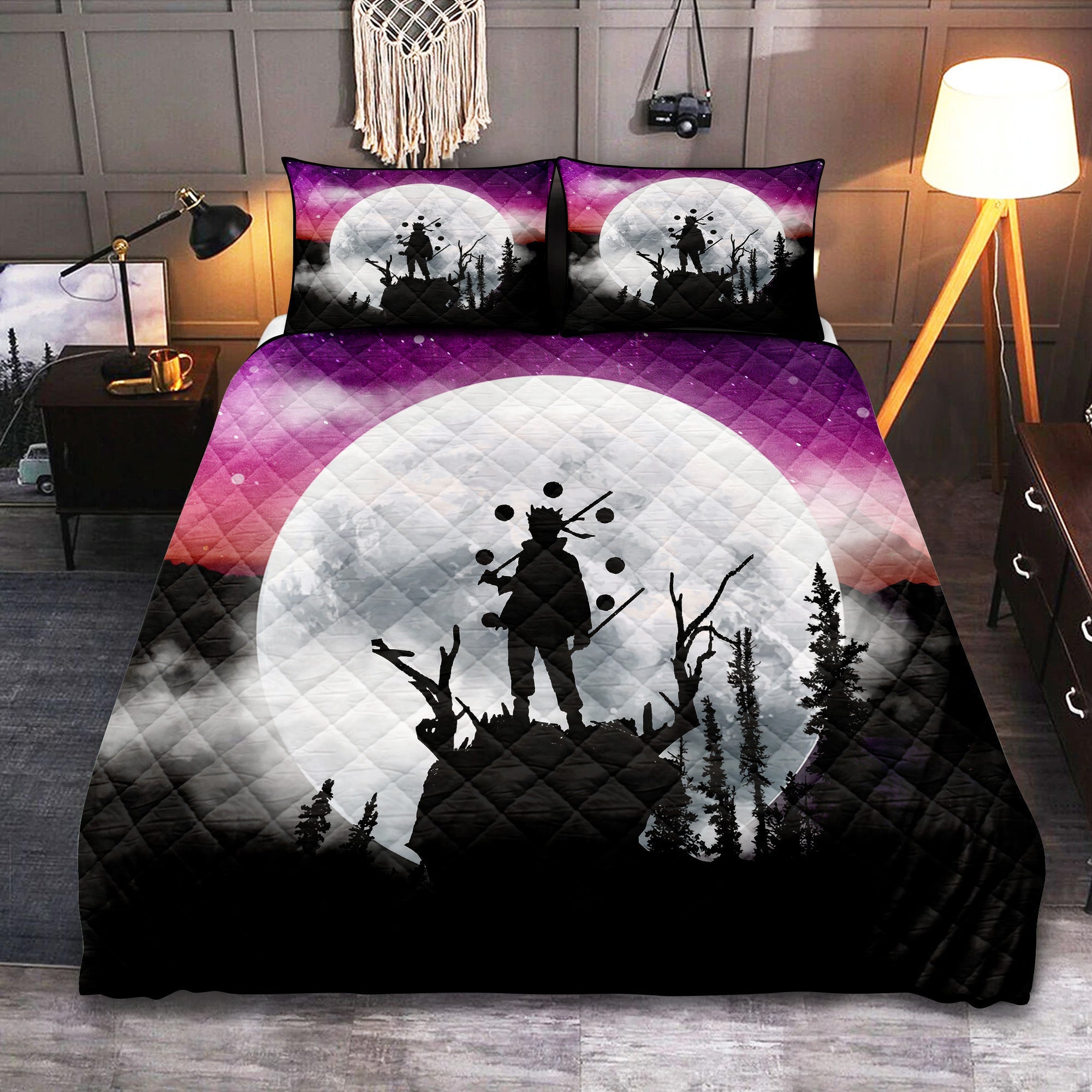 Naruto Anime Moon Night Galaxy Quilt Bed Sets Nearkii