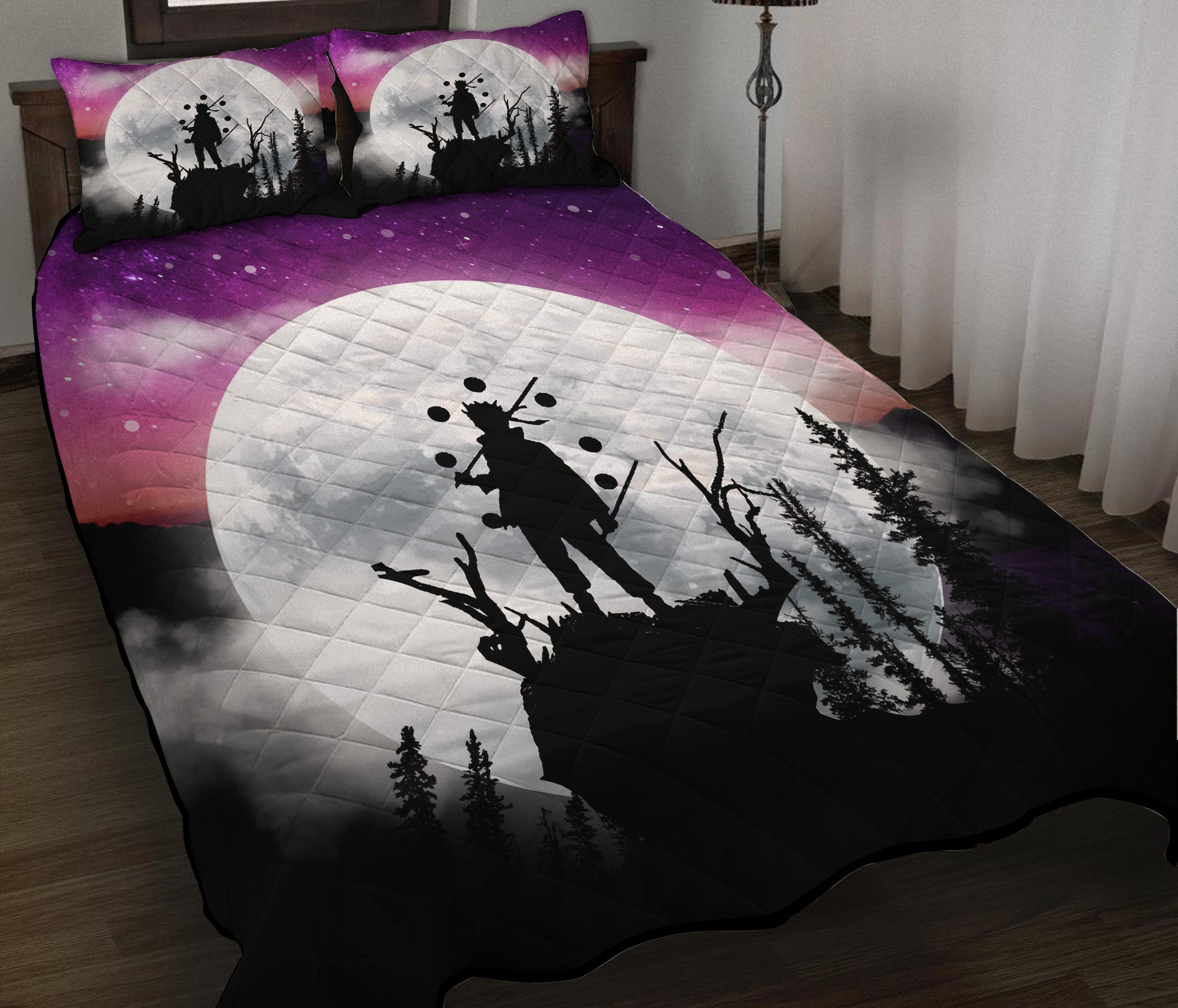 Naruto Anime Moon Night Galaxy Quilt Bed Sets Nearkii