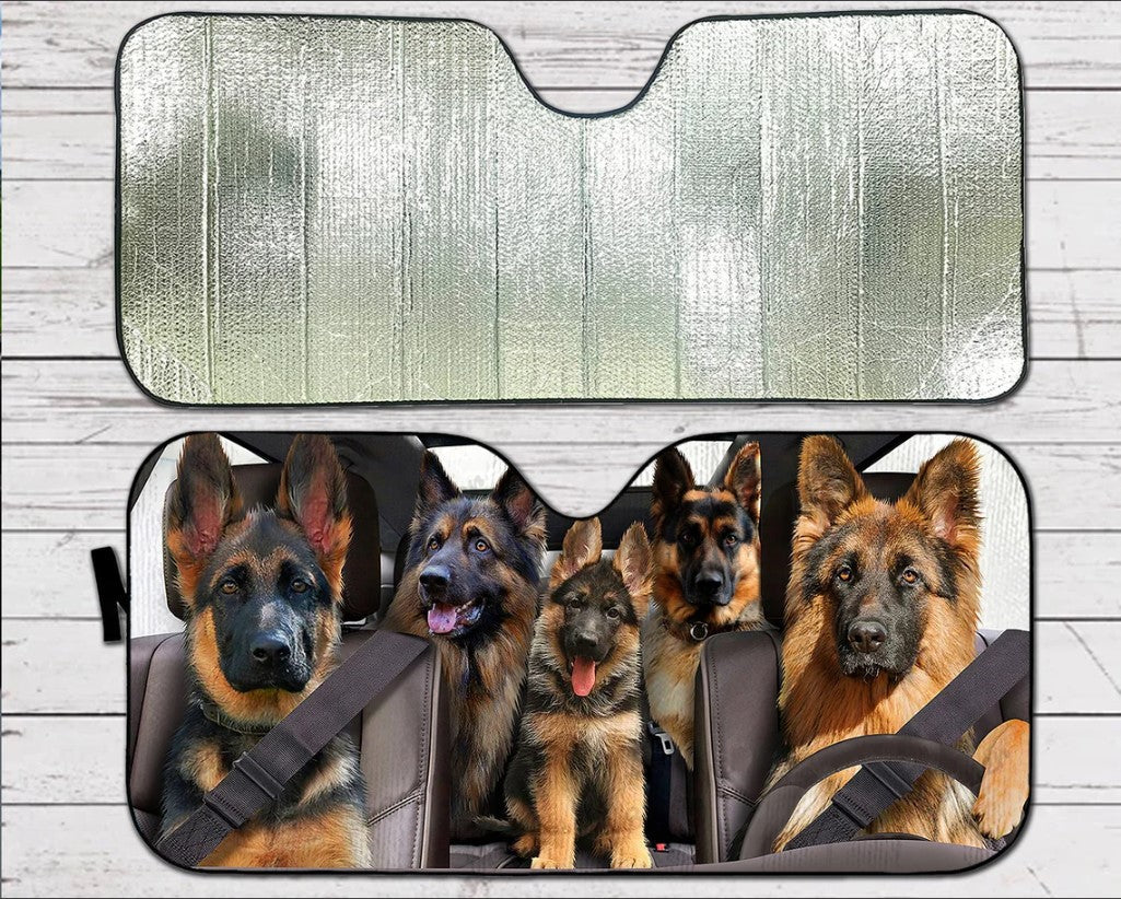 German Shepherd Family Driving Car Auto Sunshades Nearkii