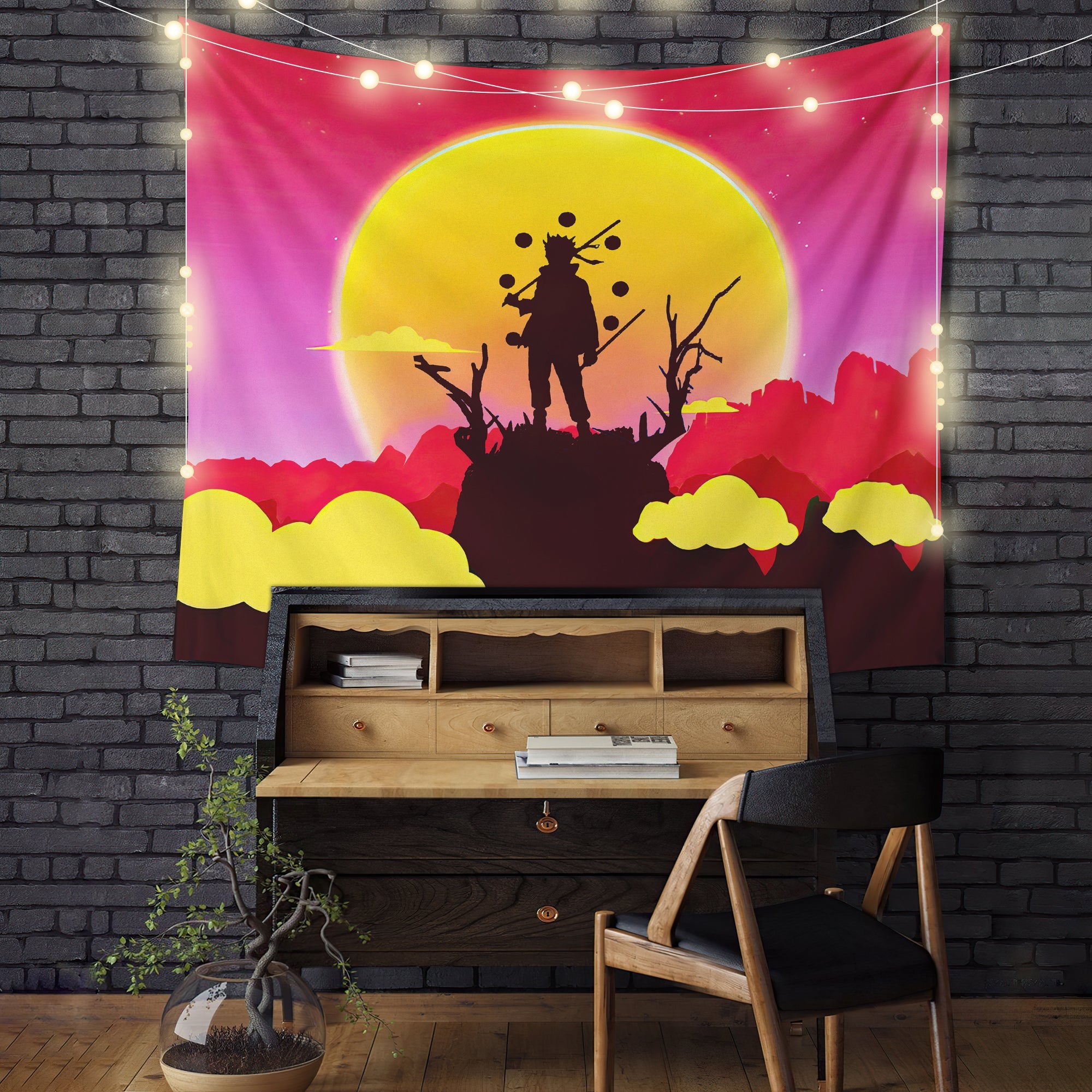 Naruto Anime Sunset Tapestry Room Decor Nearkii