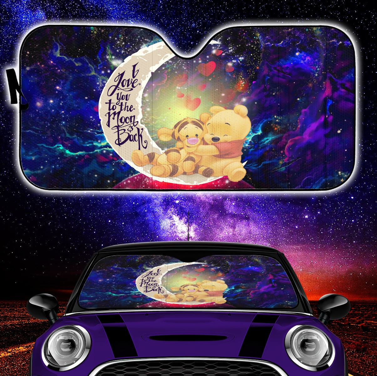 Winnie The Pooh Love You To The Moon Galaxy Car Auto Sunshades Nearkii