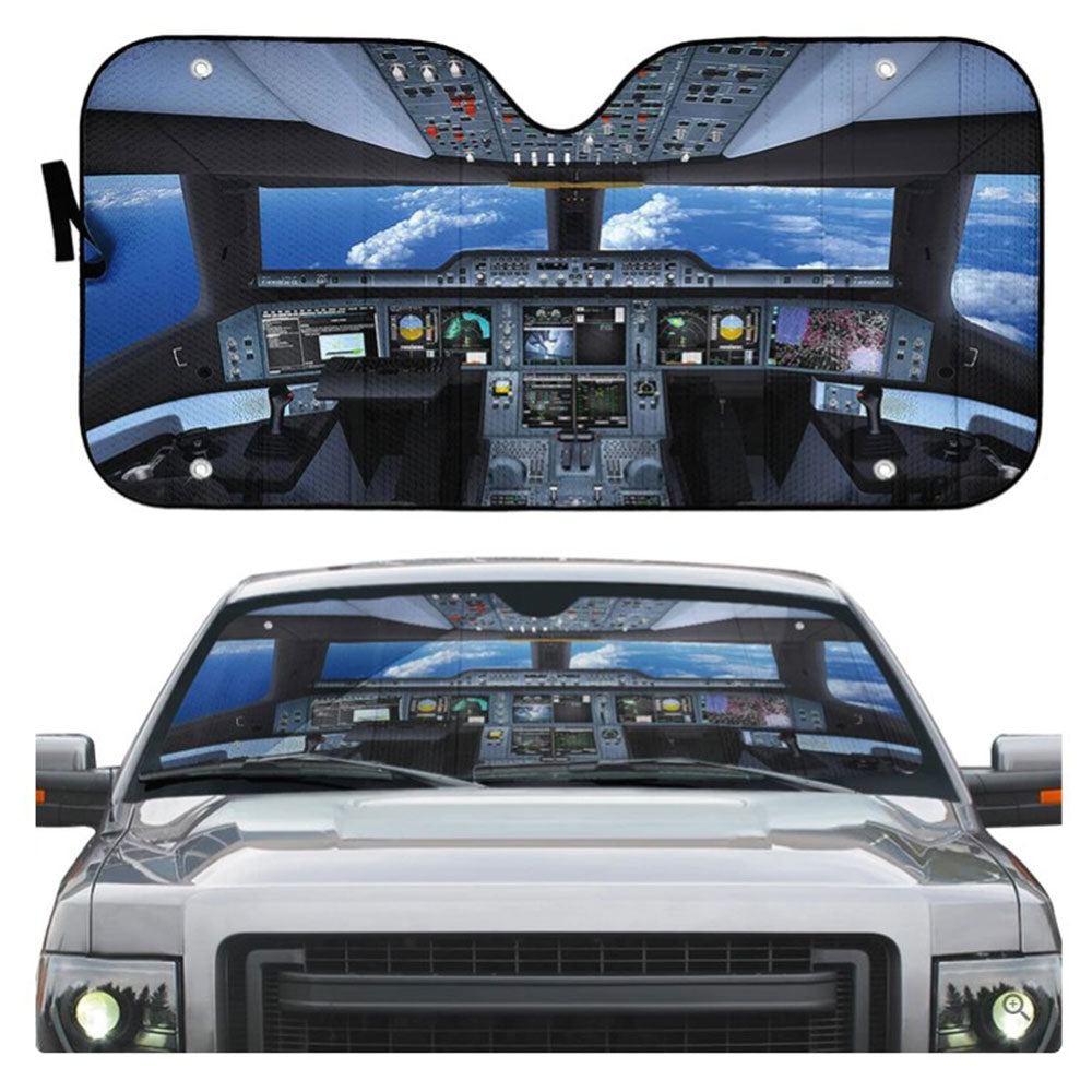 Flight Deck Airplane Cockpit Custom Car Auto Sun Shades Windshield Accessories Decor Gift Nearkii