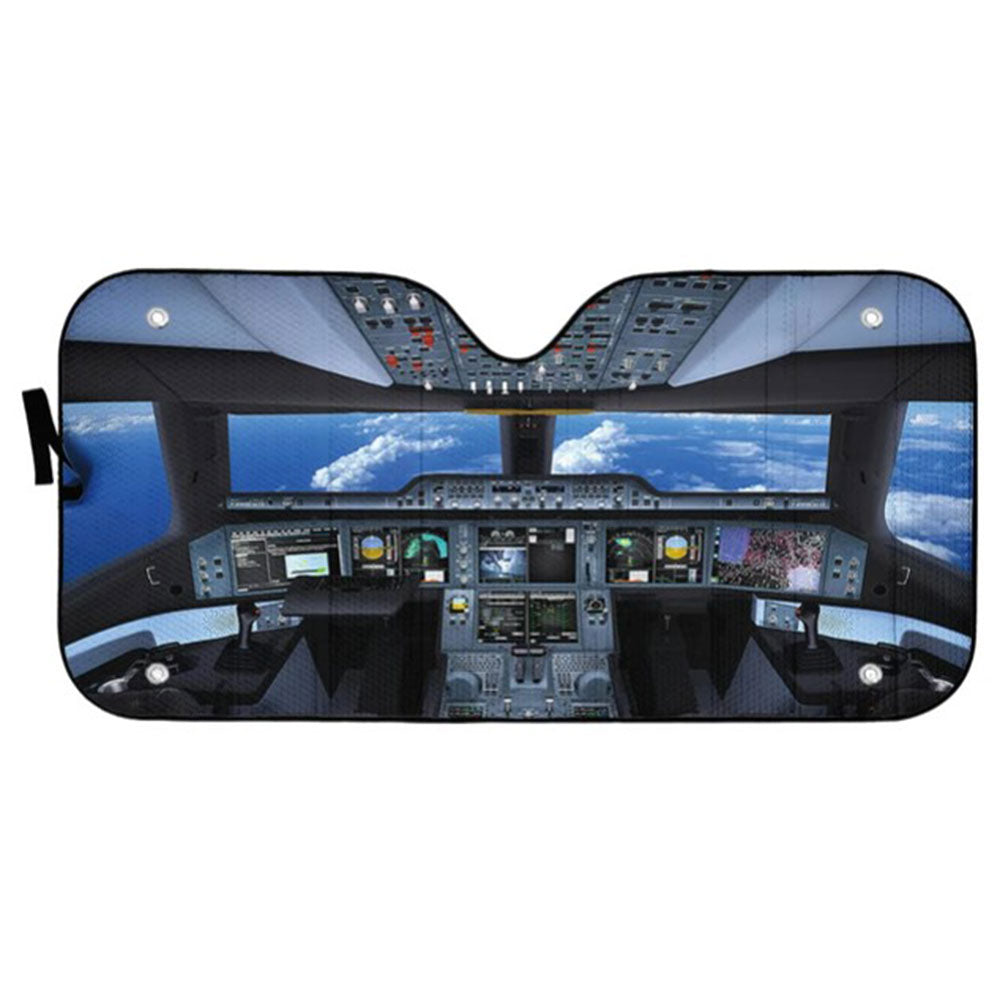 Flight Deck Airplane Cockpit Custom Car Auto Sun Shades Windshield Accessories Decor Gift Nearkii