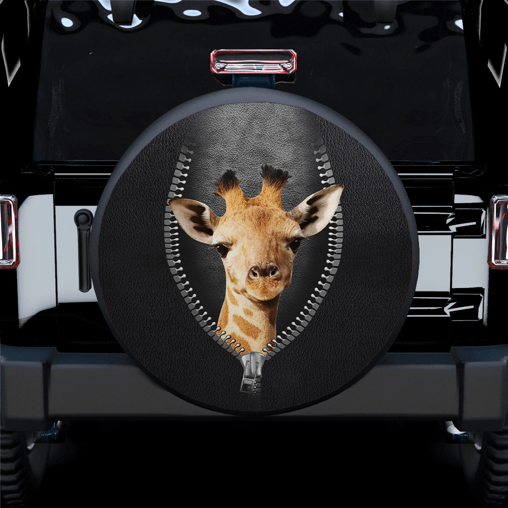 Giraffe Zipper 3D Car Spare Tire Covers Gift For Campers Nearkii