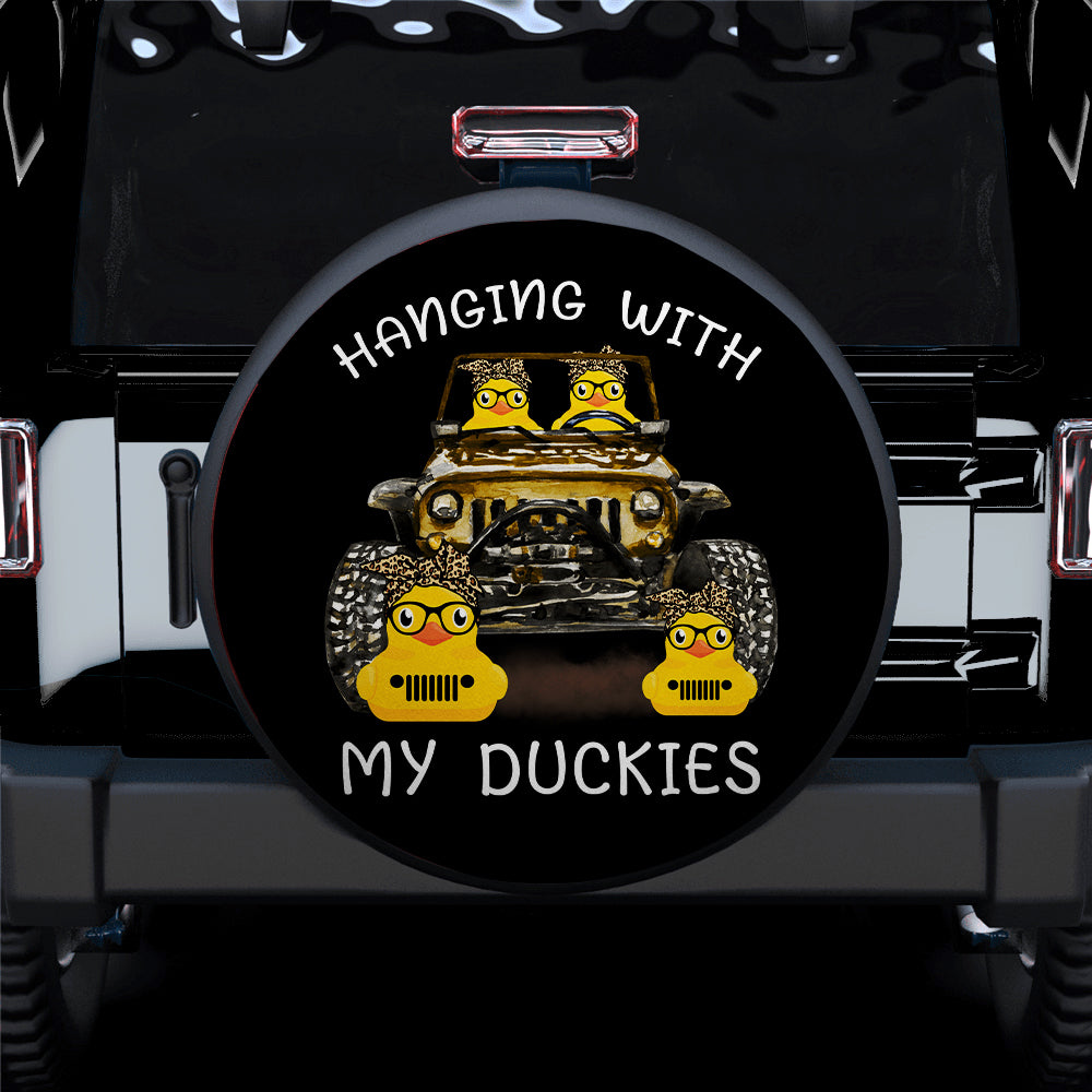 Hanging With My Duckies Yellow Jeep Car Spare Tire Covers Gift For Campers Nearkii