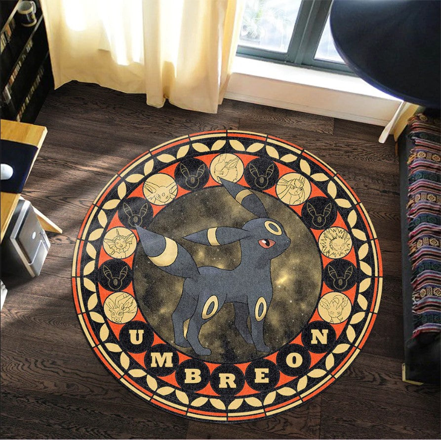 Pokemon Umbreon Round Carpet Rug Bedroom Livingroom Home Decor