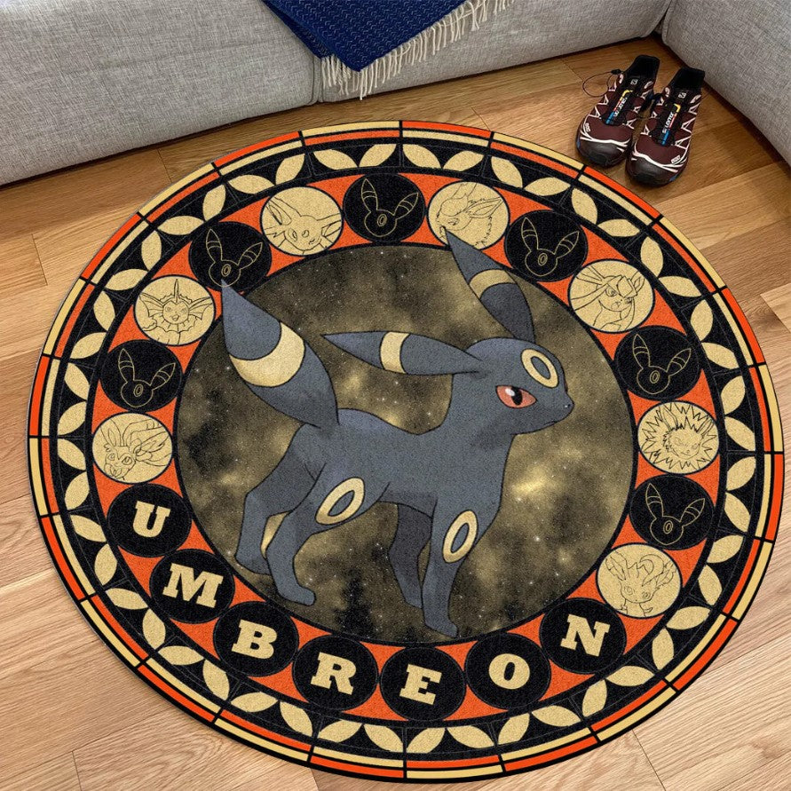 Pokemon Umbreon Round Carpet Rug Bedroom Livingroom Home Decor