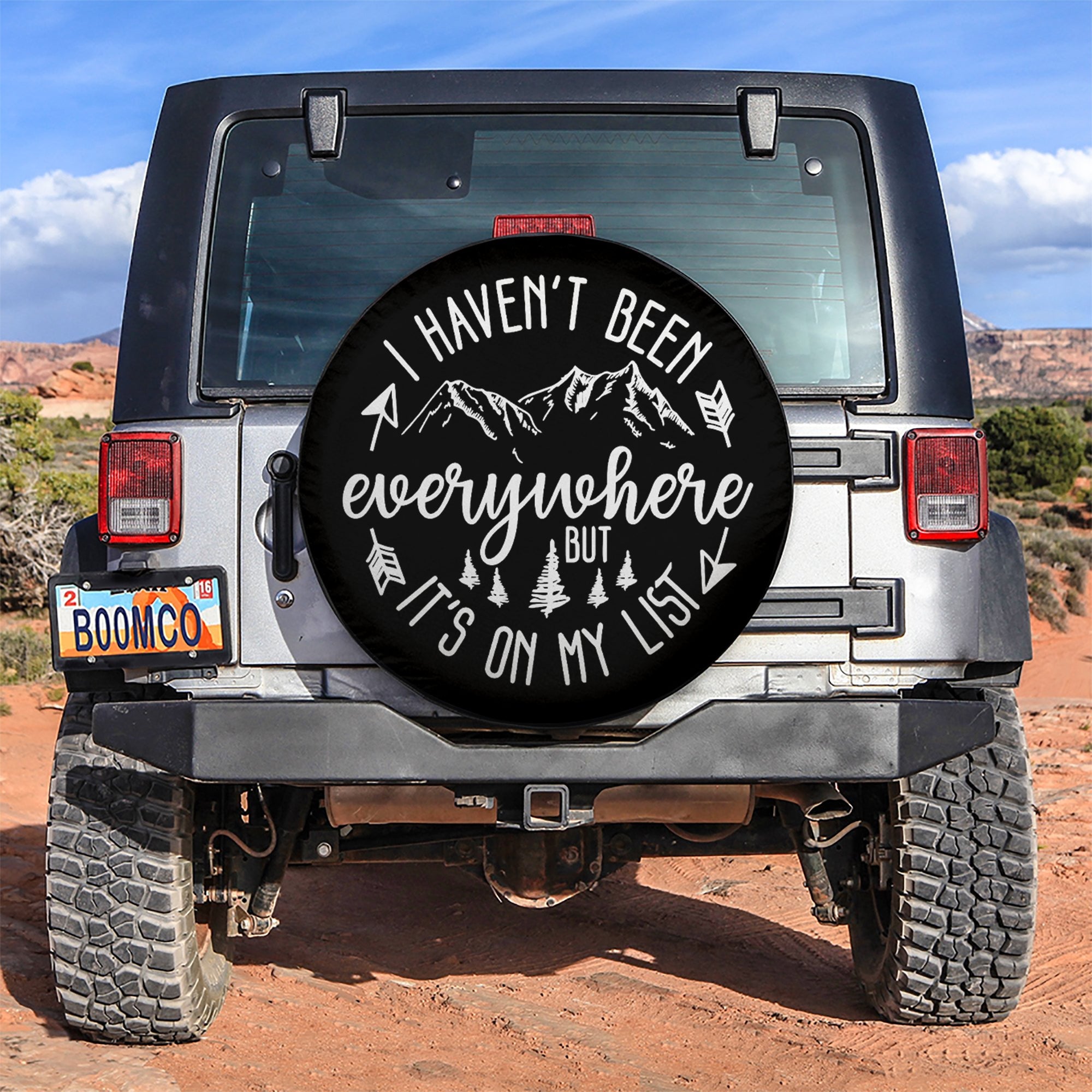 I Have't Been Everywhere But It's On My List Car Spare Tire Covers Gift For Campers Nearkii