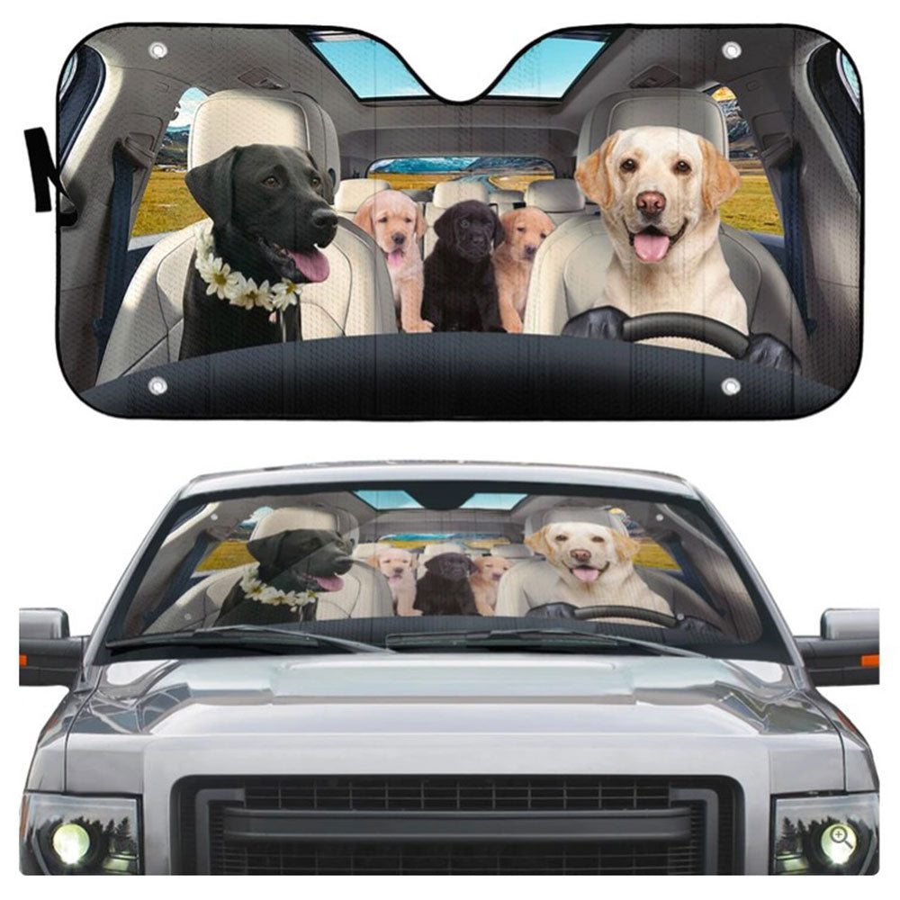 Labrador Retriever Family Custom Car Auto Sun Shades Windshield Accessories Decor Gift Nearkii