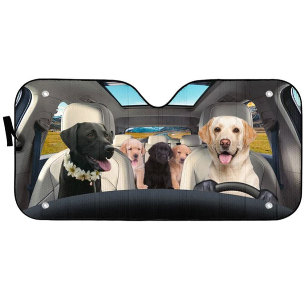 Labrador Retriever Family Custom Car Auto Sun Shades Windshield Accessories Decor Gift Nearkii