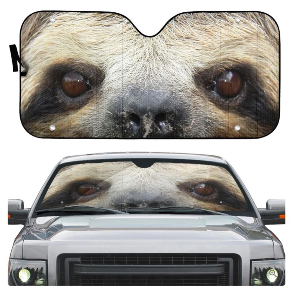 Sloth Smiling Eyes Car Auto Sun Shades Windshield Accessories Decor Gift Nearkii