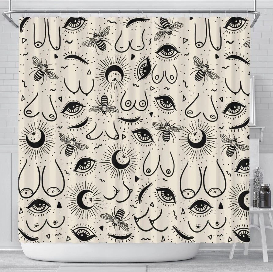 Boobies Bee Shower Curtain