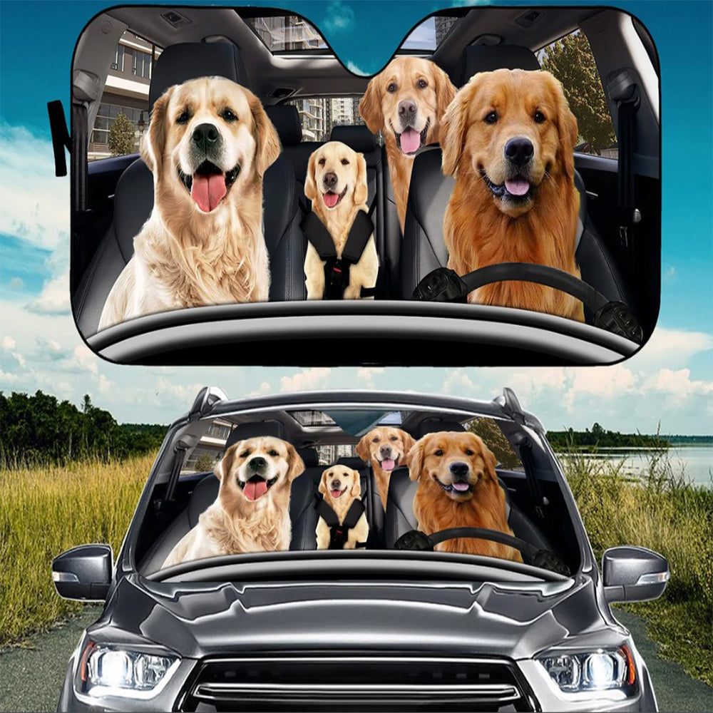 Golden Retriever Family Car Auto Sunshades Nearkii