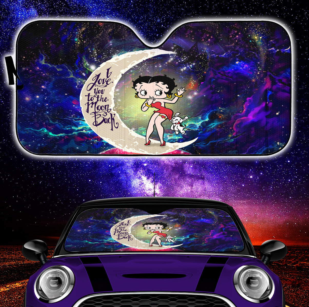 Betty Boop Love You To The Moon Galaxy Car Auto Sunshades Nearkii