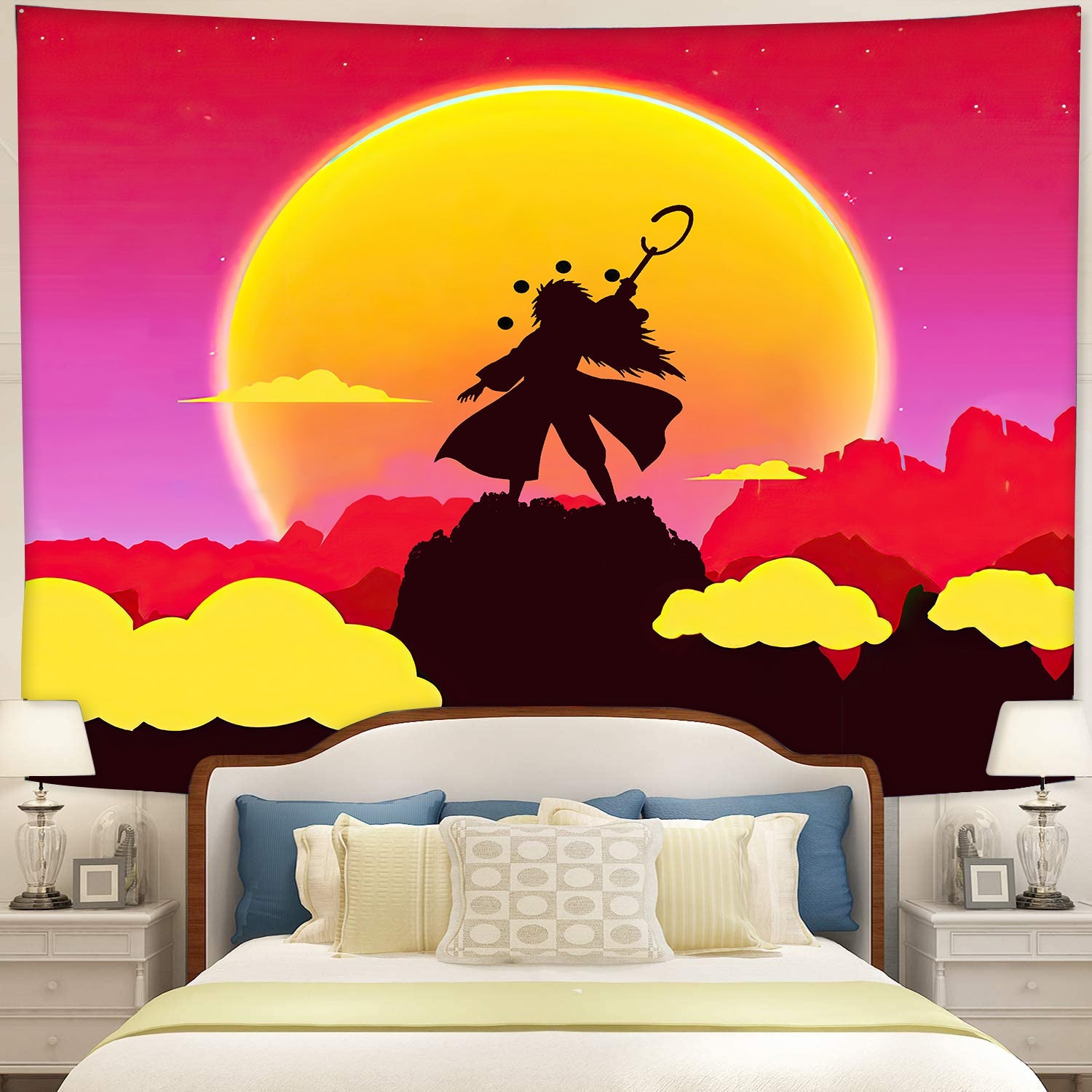 Uchiha Madara Naruto Anime Sunset Tapestry Room Decor Nearkii