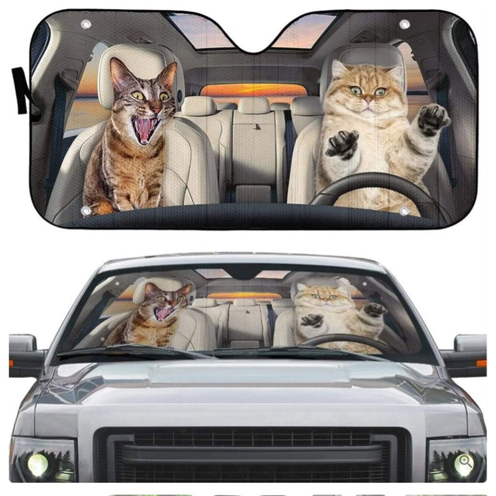 Crazy Cats Custom Car Auto Sun Shades Windshield Accessories Decor Gift Nearkii