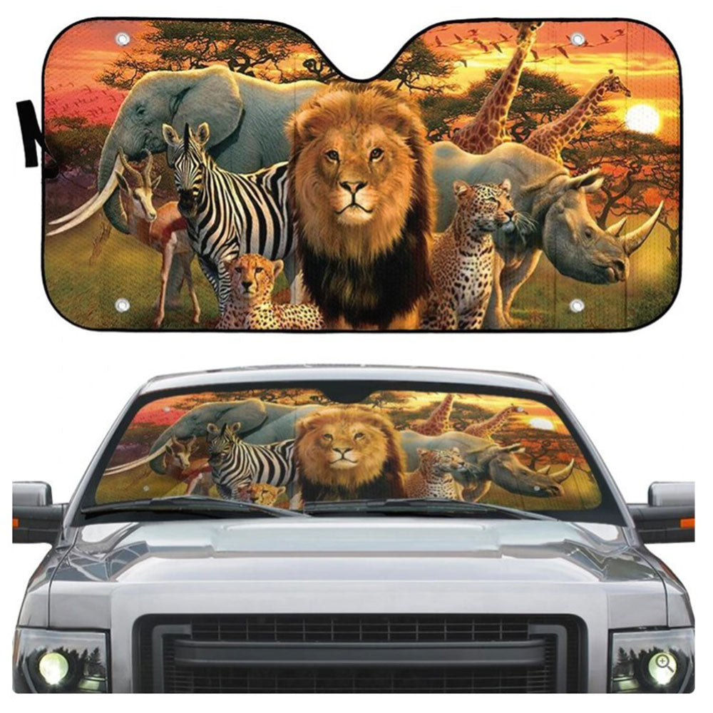 African Animals Custom Car Auto Sun Shades Windshield Accessories Decor Gift Nearkii