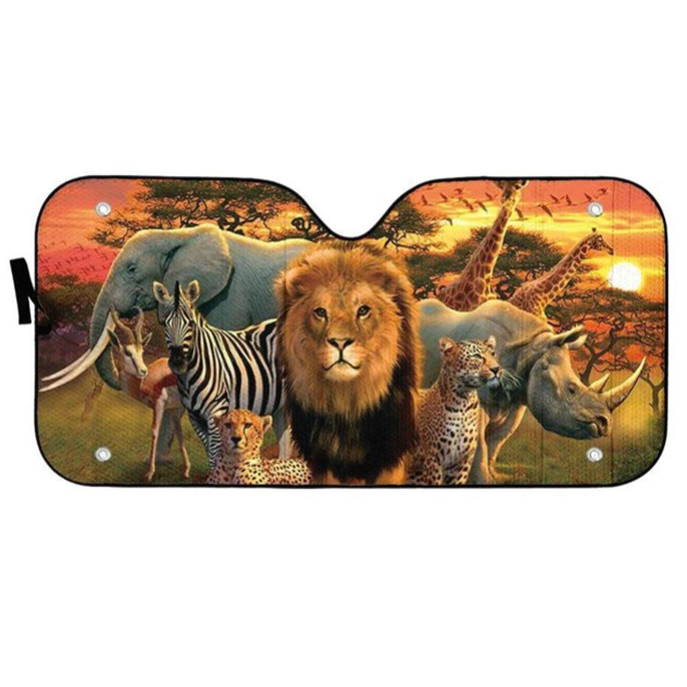 African Animals Custom Car Auto Sun Shades Windshield Accessories Decor Gift Nearkii