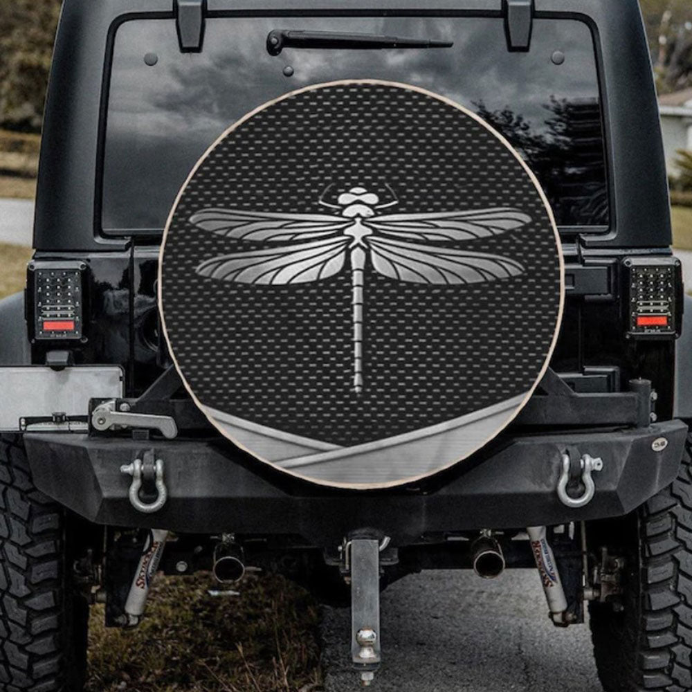 Dragonfly Art Jeep Car Spare Tire Cover Gift For Campers Nearkii