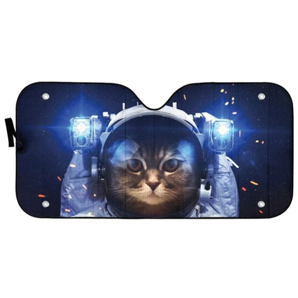 Brown Tabby Cat Astronaut Custom Car Auto Sun Shades Windshield Accessories Decor Gift Nearkii