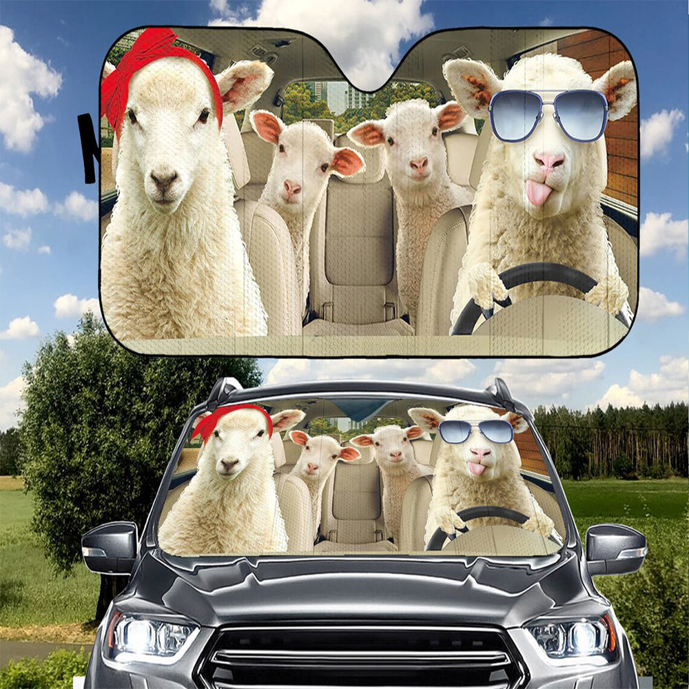 Sheep Family Driving Car Auto Sunshades Nearkii