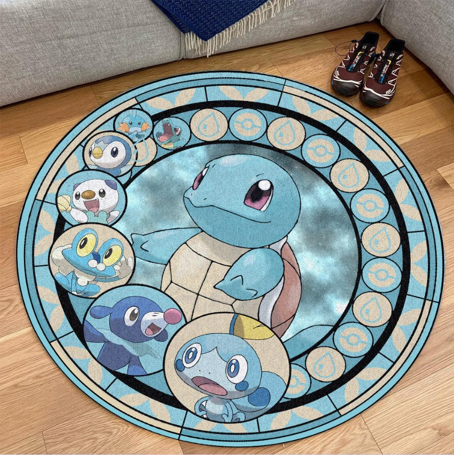 Pokemon Water Starter Round Carpet Rug Bedroom Livingroom Home Decor