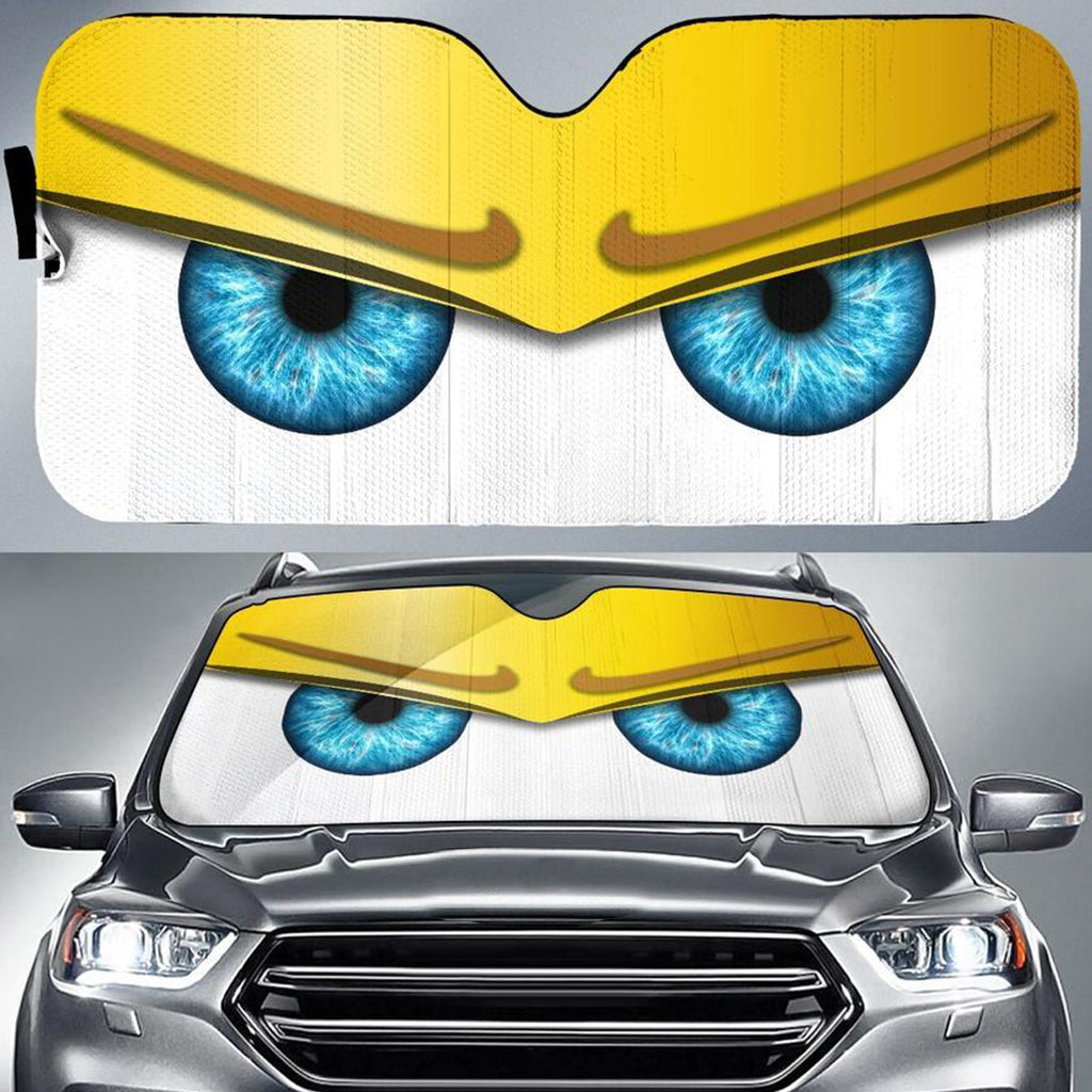 Yellow Funny Angry Cartoon Eyes Car Auto Sun Shades Windshield Accessories Decor Gift Nearkii