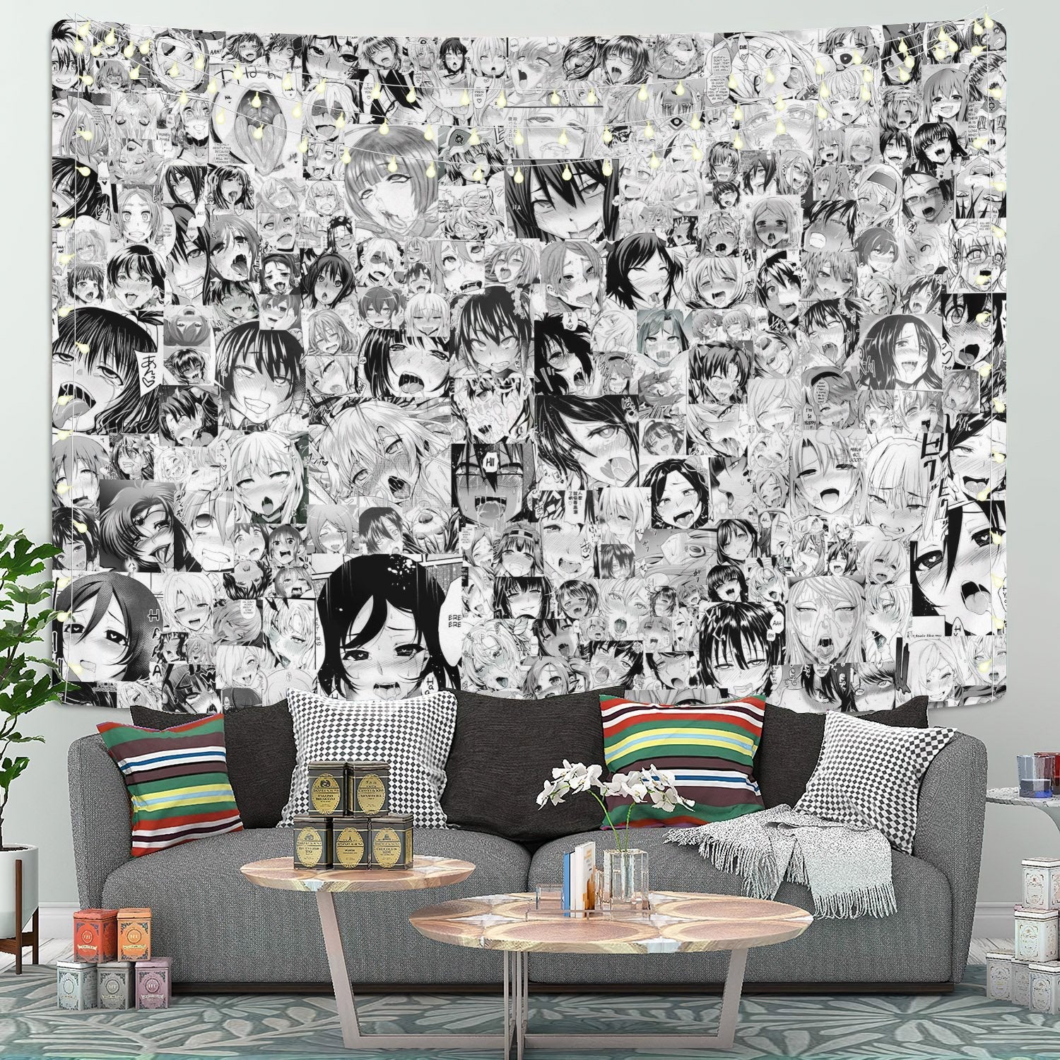 Ahegao Anime Tapestry Room Decor Nearkii