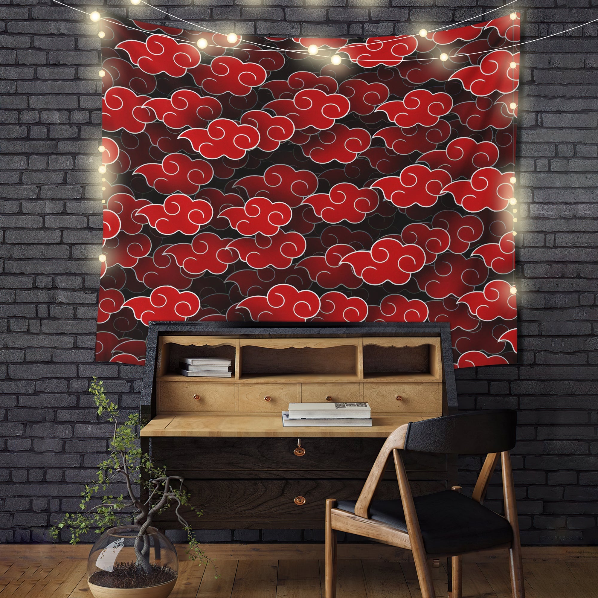 Akatsuki Cloud 3D Naruto Anime Tapestry Room Decor Nearkii