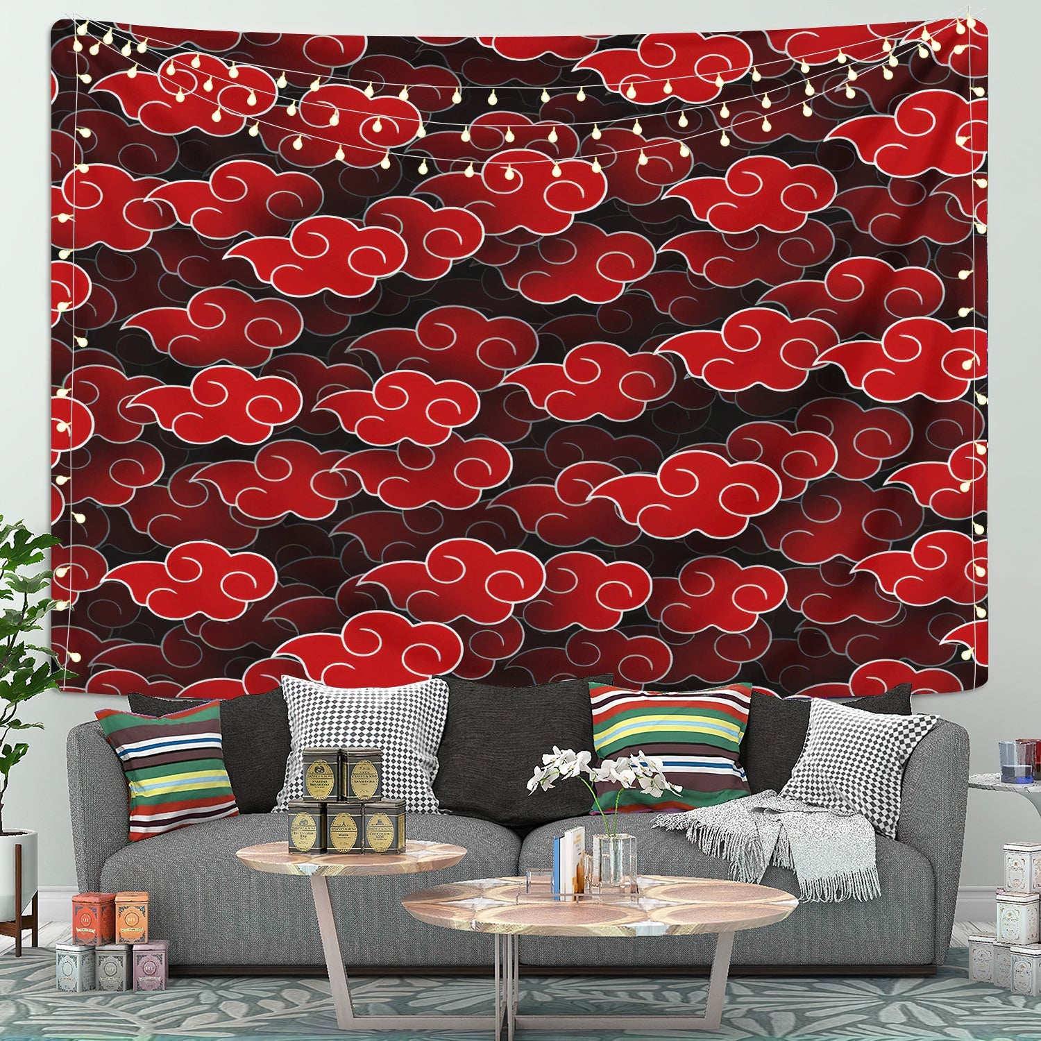 Akatsuki Cloud 3D Naruto Anime Tapestry Room Decor Nearkii