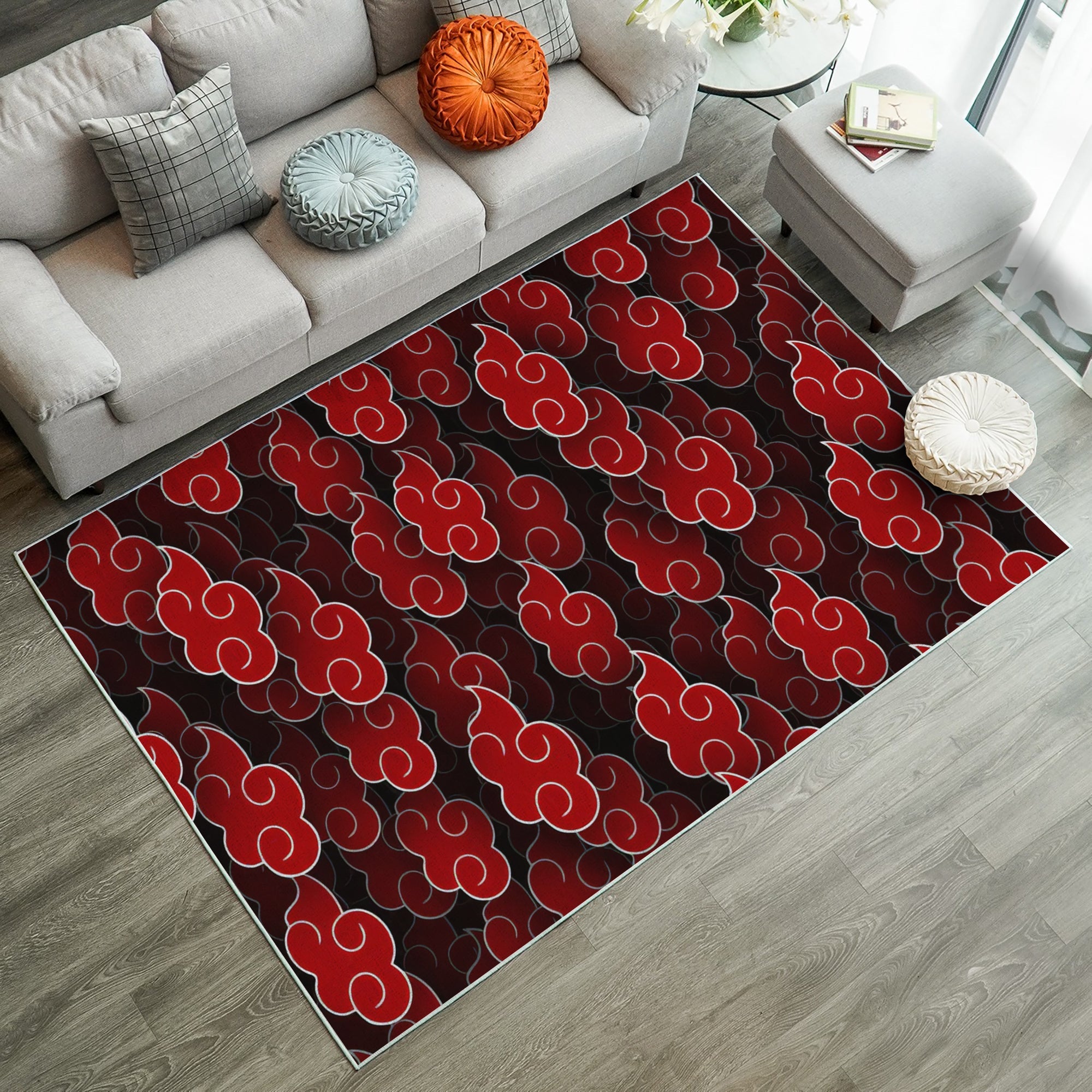 Akatsuki Cloud 3D Naruto Anime Rug Carpet Rug Home Room Decor Nearkii