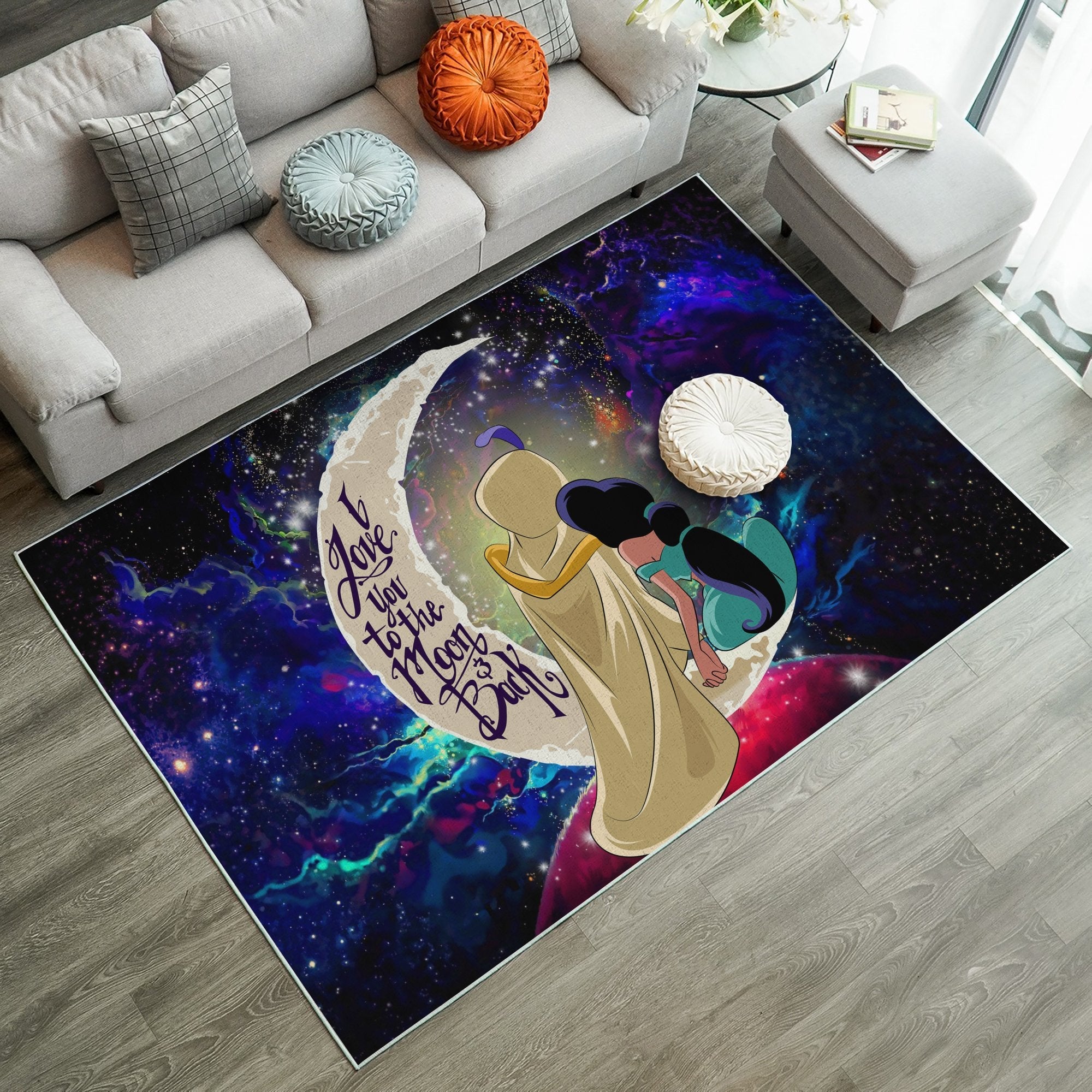 Aladin Couple Love You To The Moon Galaxy Carpet Rug Home Room Decor Nearkii