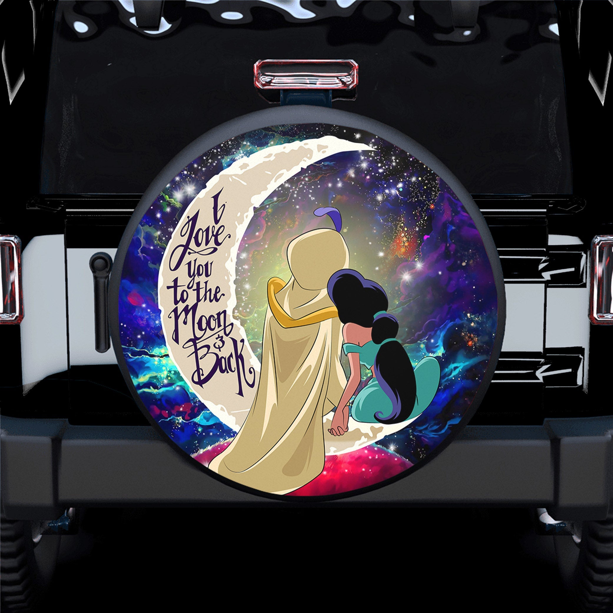 Aladin Couple Love You To The Moon Galaxy Spare Tire Covers Gift For Campers Nearkii