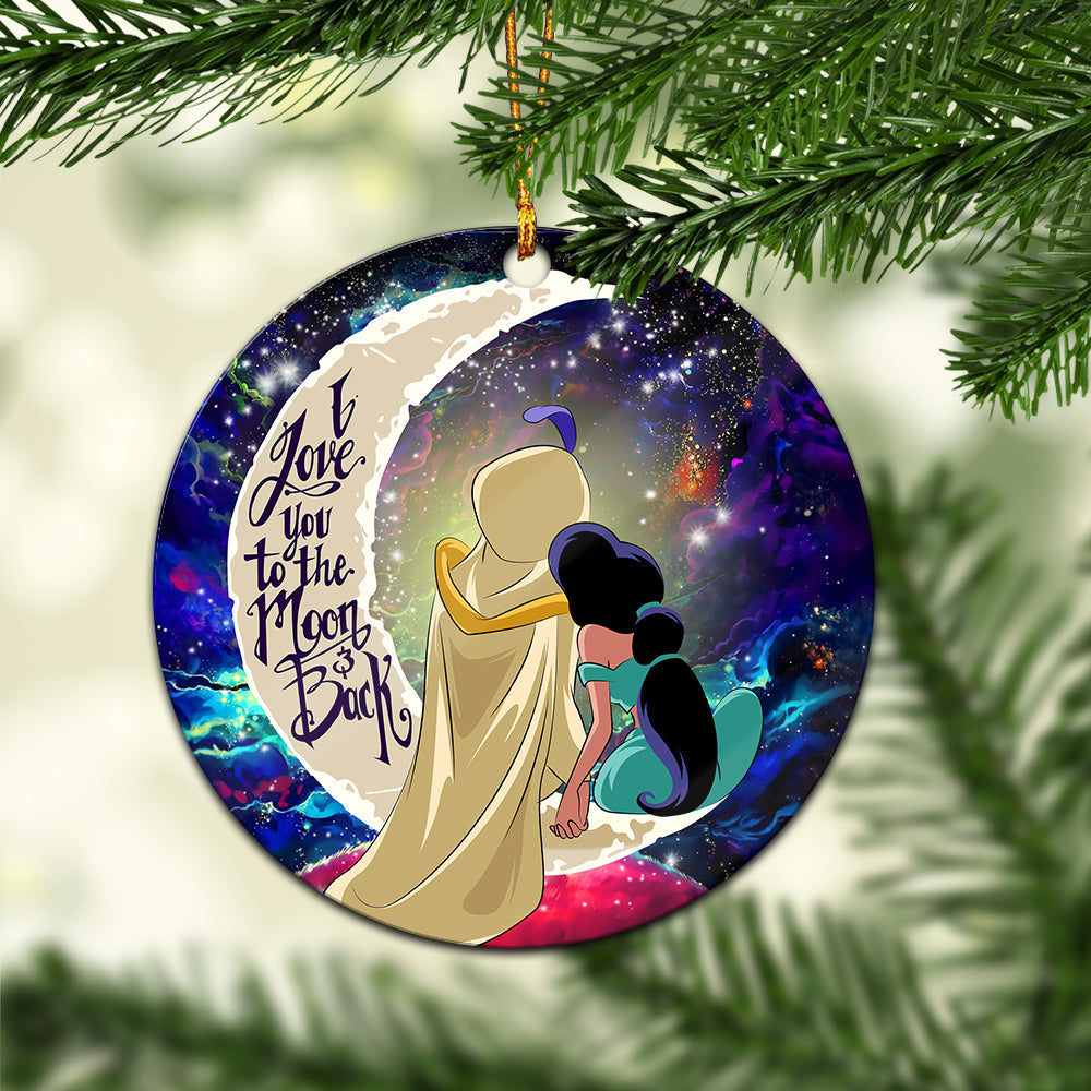 Aladin Couple Love You To The Moon Galaxy Mica Circle Ornament Perfect Gift For Holiday Nearkii