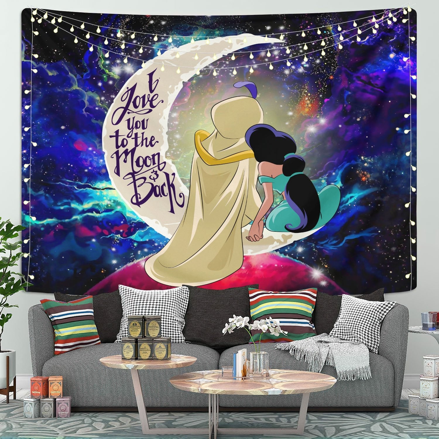 Aladin Moon And Back Tapestry Room Decor Nearkii