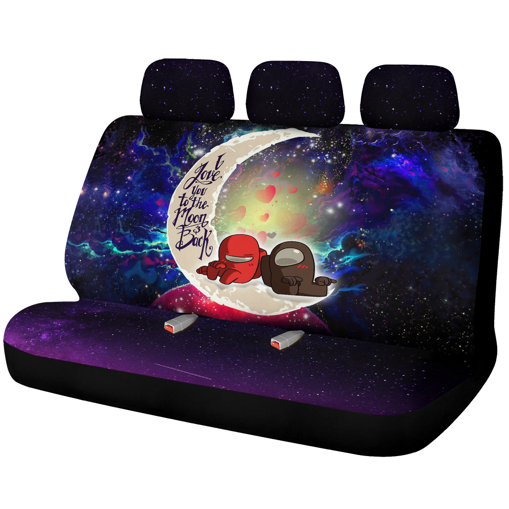 Among Us Couple Love You To The Moon Galaxy Premium Custom Car Back Seat Covers Decor Protectors Nearkii