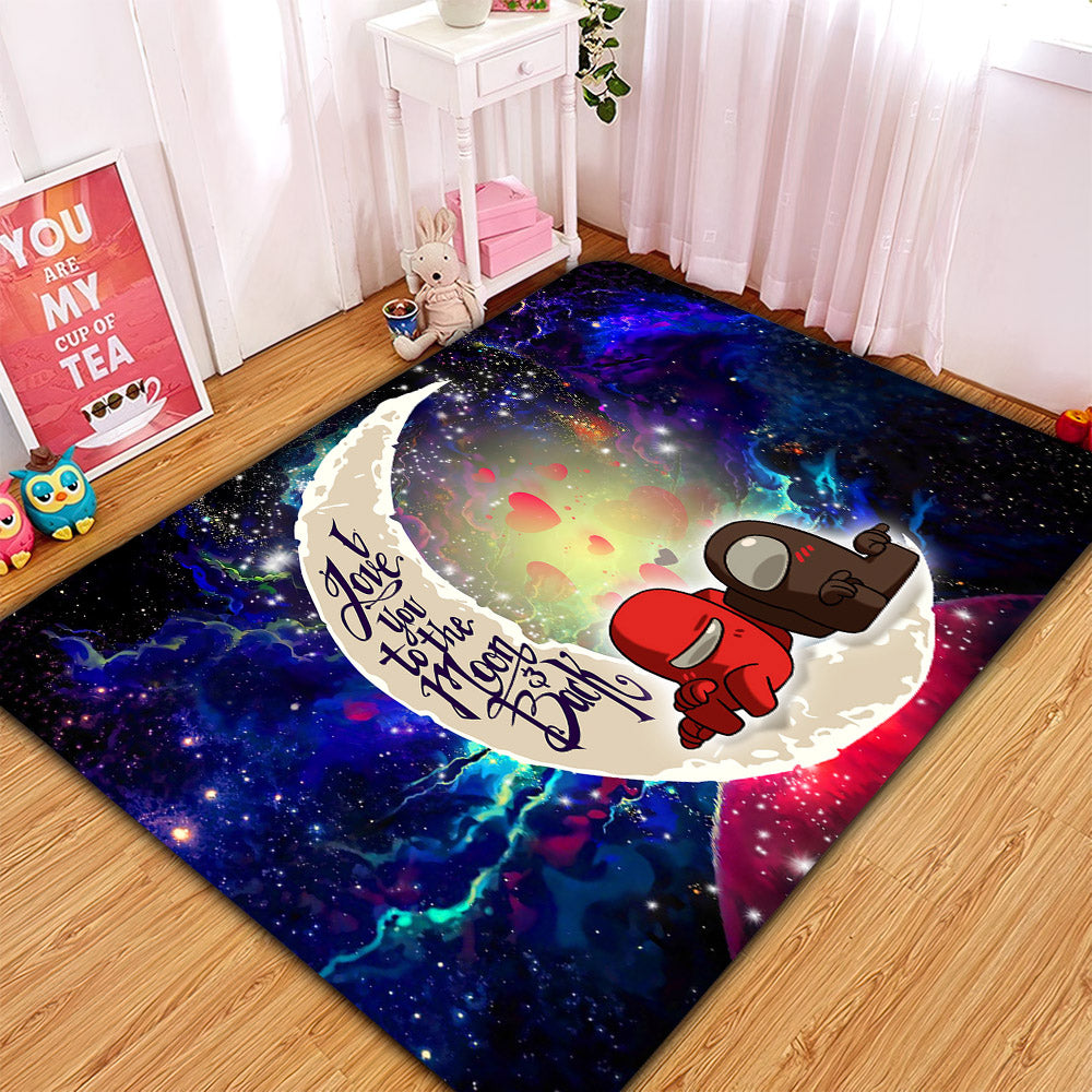 Among Us Couple Love You To The Moon Galaxy Carpet Rug Home Room Decor Nearkii